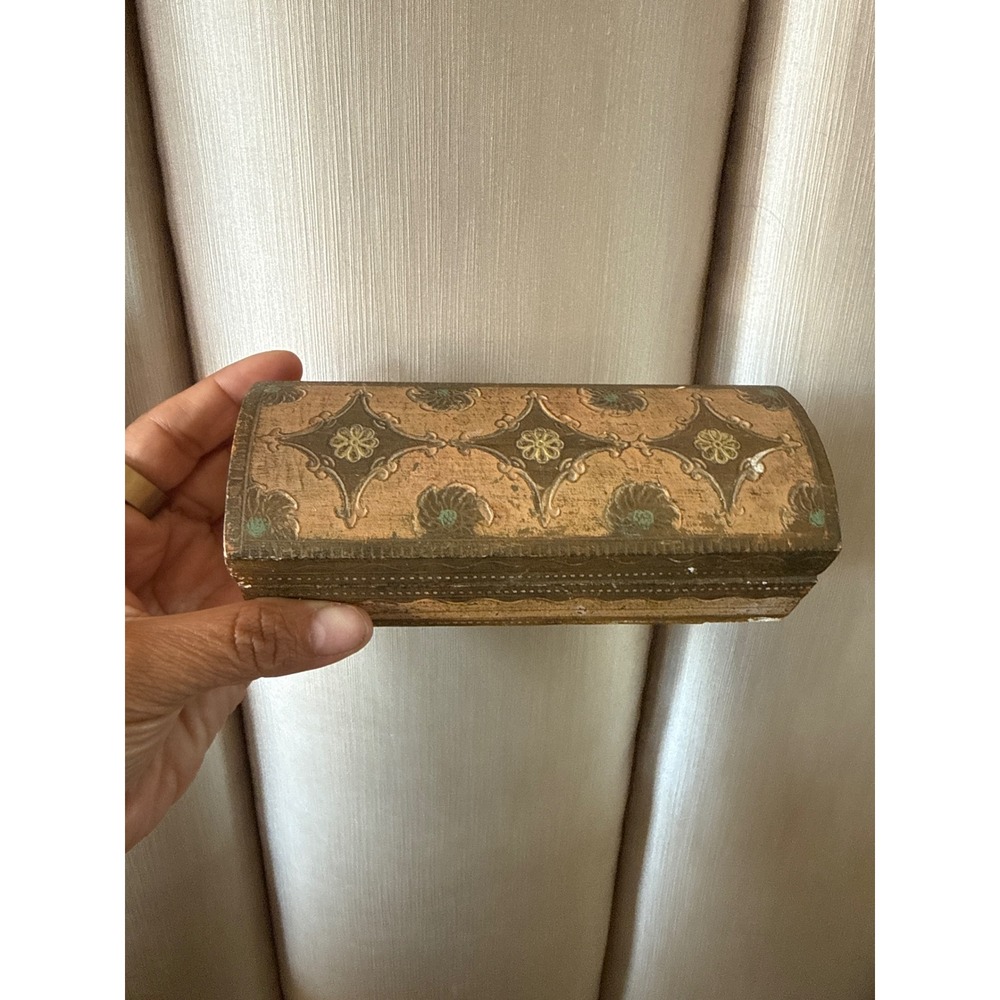 Vintage Italian Florentine Wood stamp box